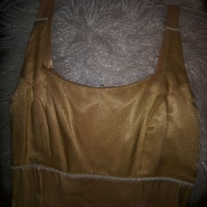 Gold sparkling gown with rhinestones